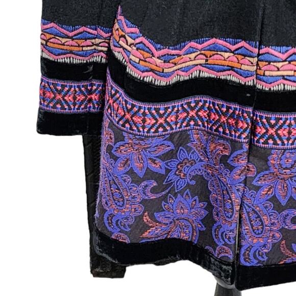 Anthropologie Plenty Tracy Reese Loma Stitched Embroidered Wool Blend Coat 6 - Picture 9 of 16